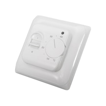 Xindoker Manuel Knoblu 230v Radyant Isı Kontrol Cihazı, 5-40 C Aralığında, 16a, 3m Sensörlü, Ip20 Beyaz Termostat