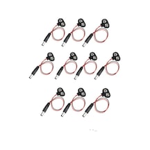 Koodmax - 10 Adet - 9v Pil Başlığı 9 Volt Pil Yuvası Pil Yatağı Jaklı - T Model - Arduino Uyumlu