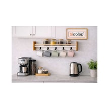 As101 Askılık, Duvar Rafı, Mutfak Rafı, Ahşap Çubuklu, Beyaz,s. Meşe - 829790517 Meşe