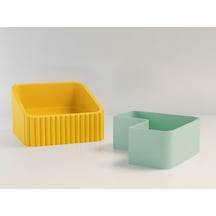 Bezos 3d Baskı Fıstık Kasesi - Çift Hazneli Kabuk Ayırıcı Sunum Kasesi - Sarı Mint Erdotıca Sarı - Mint