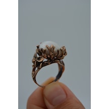 Stoneage Barok İnci Bayan Yüzük Madeni Bronz Ayarlanabilir Bronz