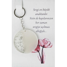 Epoksi Anahtarlık Kartlı Yuvarlak Gümüş Pk:1 25 Adet
