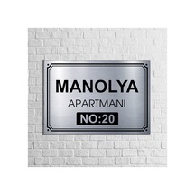 Apartman-site Kapı İsimliği Kapı Tabelası 20x29 Cm Gümüş Gümüş