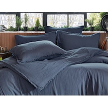 Dantela Shine Plain Indigo Çift Kişilik Müslin Nevresim Takımı