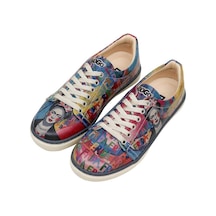 Kadın Vegan Deri Çok Renkli Sneakers - Frida-kahlo-in-letters Tasarım