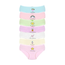 New Lilla 007 Kız Çoçuk Mix Color 7'Li Paket Baskılı Külot