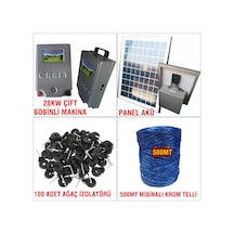 Çift Bobinli 28Kw Elektrikli Çit Seti 5 Dönüm İçin Finike Telli
