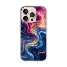 İphone 16 Pro Uyumlu Renk Katranı Baskılı Silikon Kılıf