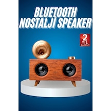Bluetooth Nostalji Speaker Radyo Gramofon Ahşap Renk Vintage 27565389