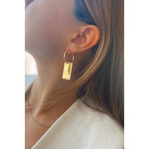 Kadın Çelik Sallantılı Halka Küpe Altın