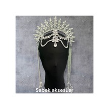 Alınlıklı Taç Büyük Gelin,kına,nişan,söz,after,bride,party Taç Beyaz - 726455370 Beyaz