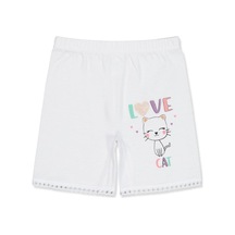 Civil Girls Civil Kız Çocuk Love Cat Biyeli Uzun Paça Boxer Ribana Okul Kreş Ve Günlük Kullanım - Beyaz