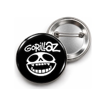 Gorillaz - Gülen Kuru Kafa - 58mm Rozet Çok Renkli