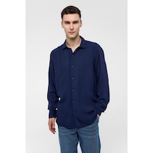 Backandbond Lacivert Regular Fit Uzun Kollu Gömlek