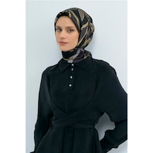 Armine Saf İpek Twill Eşarp 9531d 84 Kırmızı Siyah