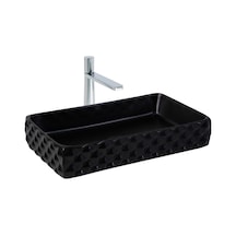 Paluci Leonardo Plus Black Dikdörtgen Lavabo Sırlı