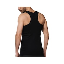 Nacar Store Erkek Askılı 6'lı Paket Ribana Spor Atlet Siyah