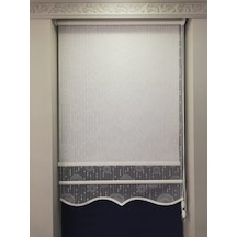 Perde Ay Desen Tül&Stor Çift Mekanizma Perde Etek Dil...