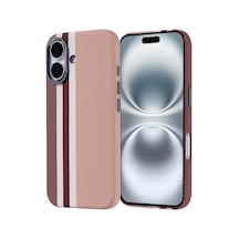 Apple iPhone Uyumlu 16 Kılıf Ultra İnce Magsafe Karbon Fiber Görünümlü İnce Hafif Pazarplus Altın