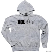 Volbeat Text Gri Kapşonlu Sweatshirt Hoodie