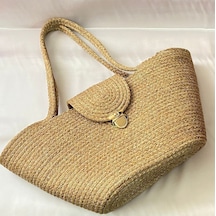 Omuz Çantası / Jüt Çanta / Otantik Çanta /plaj Çantası 35 X 25 / Hasır M Hasır M Çok Renkli