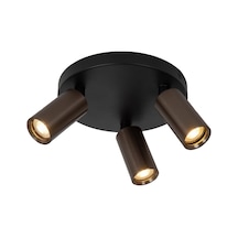 Siyah Kahve Üçlü Metal Spot Avize Gu10 Led Hareketli Başlık Modern Tavan Işığı Kahve Siyah
