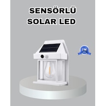 Mey İthalat Üç Modlu Güneş Enerjili Duvar Lambası 1800mah Bataryalı Ve Hareket Sensörlü
