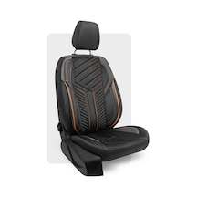 Otexo Panther Taytüyü Ortopedik Destekli Airbag Uyumlu Universal Oto Koltuk Kılıfı Siyah - Turuncu İp