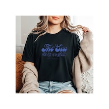 Herkesemoda The Sea Baskı Detaylı Basic T-shirt Siyah