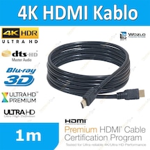 4K 1M Metre 4K 3D Ultra Hd Ethernet Destekli Altın Uç Hdmi  Kablo