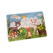 Kediler Ve Fare 16 Parça Eğitici Öğretici Ahşap Çocuk Puzzle Yapboz Bebek Çocuk Oyuncak