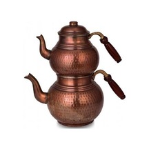 Turna Bakır Klasik Çaydanlık 3 No Ince El Dövme Oksit Turna1955- Bakır