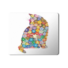 Kedi Çiçek Çiçekler İçinde Kedi Baskılı Mousepad Mouse Pad