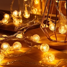 5 M 28 Led Kristal Top Gün Işığı Şeffaf Kablo Fişli Eklemeli Çok Renkli
