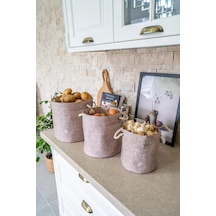 Kulplu Yuvarlak Düzenleyici Çok Amaçlı Kolay Taşınabilen Organizer Keçe Sepet Mini 03662 Belirtilmemiş