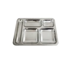 Kırılmaz Metal Yemek Tabldot Tabağı 5 Bölmeli Metal