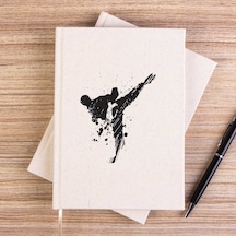 World Karete Fighter Çizgisiz Kanvas Defter Krem