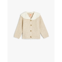 Koton Basic Triko Hırka Bebe Yaka Düğme Detaylı Bej 5wmg90012at Ekru