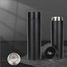 Çelik Dijital Led Sıcaklık Göstergeli Akıllı Termos Matara 400 Ml Siyah