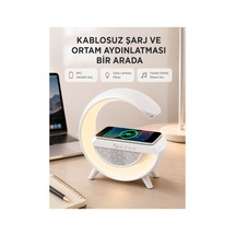 Kullanışlı Bluetooth 5.0 Hoparlör Kablosuz Şarj, Rgb Gece Lambası Ve Fm Radyo