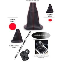 Hyundaı Uyumlu Araç,oto Vites Körüğü Kırmızı Dikiş Mercdss R