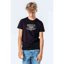 Tshirthane American Costum Vintage Baskılı Unisex Çocuk Siyah Tshirt