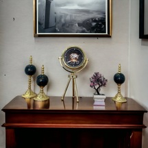 Gold Metal Ofis Salon Otel Ayaklı Masa Saati 45 Cm M21