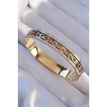 Ezoconcept 316l Çelik Gold Renk Zirkon Taşlı Tiffany Model Kelepçe Çok Renkli