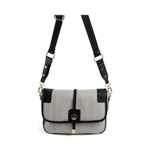 Silver Polo Sp1182 Kadın Çapraz Çanta Hasır Siyah Beyaz-siyah