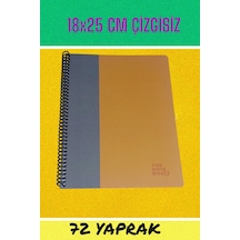 18x25 Cm Çizgisiz 72 Yaprak Telli Karton Kapak Defter 60 Gr Beyaz Sayfa Gri 18x25 Cm Çizgisiz 72 Yaprak Telli Karton Kapak Defter 60 Gr Beyaz Sayfa Gri