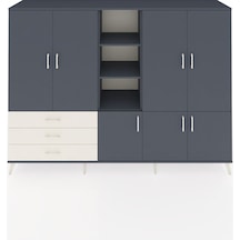 Hyperion Dolap 11 Raflı 3 Çekmeceli 7 Kapaklı 220x44x163 Antrasit Antrasit-antrasit/aytaşı