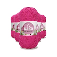 5 Adet Cotton Lüks Yelek Tunik Kazak Bluz Hırka İpi Yünü Fuşya 97572