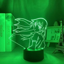 Goldenqian Anime Led Işık Bakemonogatari Yatak Odası Dekoru Için Gece Lambası Çocuk Doğum Günü Hediyesi Odası Anime 3d Lamba Yejkjı Siyah