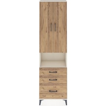 Arges Dolap 4 Raflı 3 Çekmeceli 2 Kapaklı 60x30x221 Aytaşı-çam Aytaşı